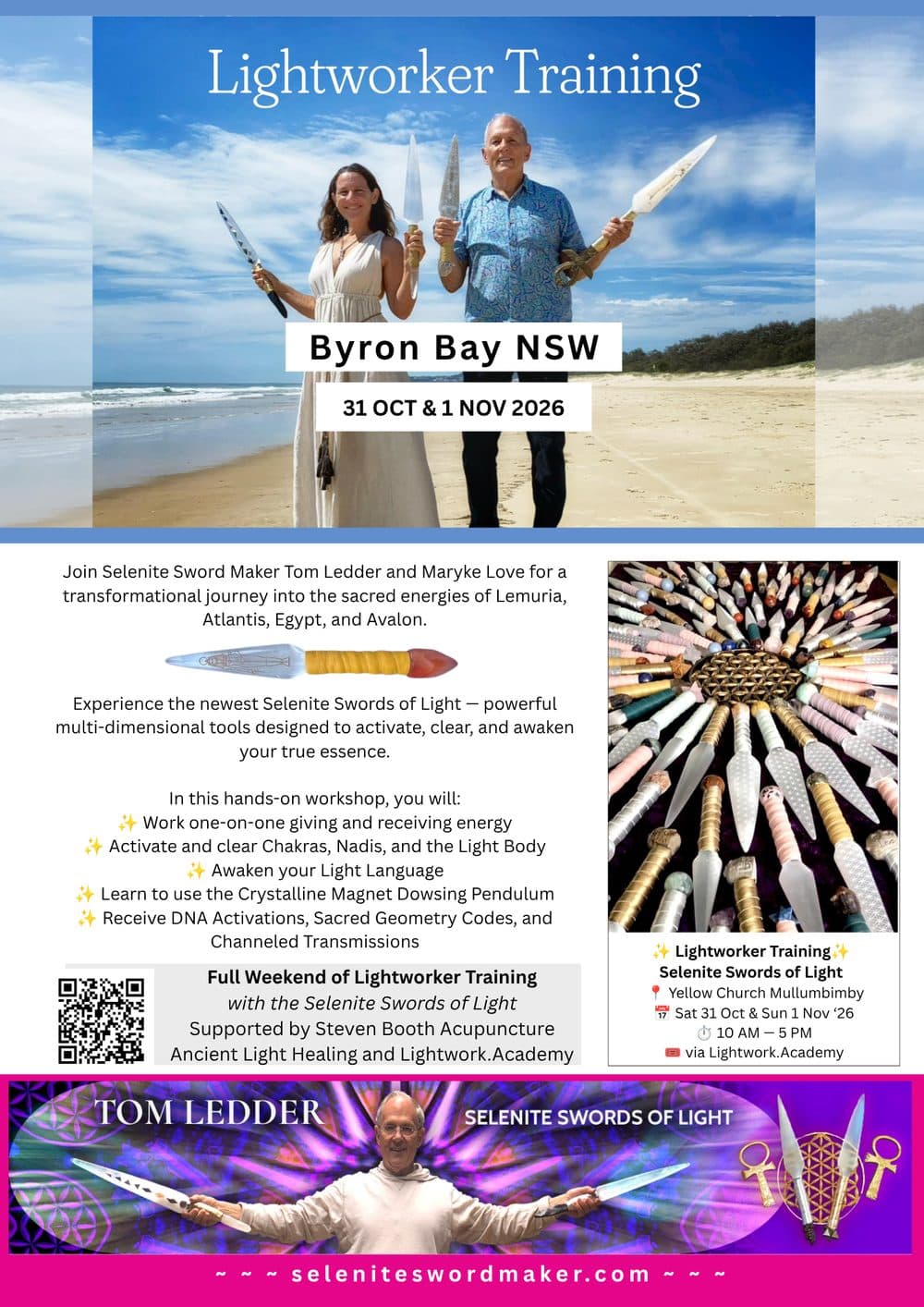 Light Worker Training flyer, Byron Bay, 31 October and 1 November 2026